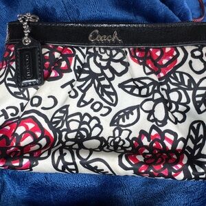 Coach Poppy Graffiti Floral wristlet with removable strap